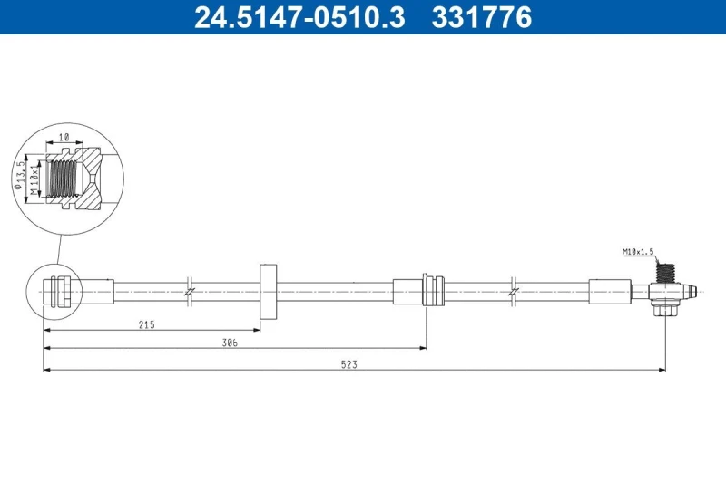 Image of Brake hose ATE 24.5147-0510.3