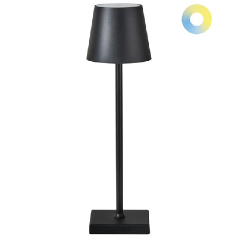Image of Beliani Wireless LED Table Lamp Baceiro With Dimmer Metal Black