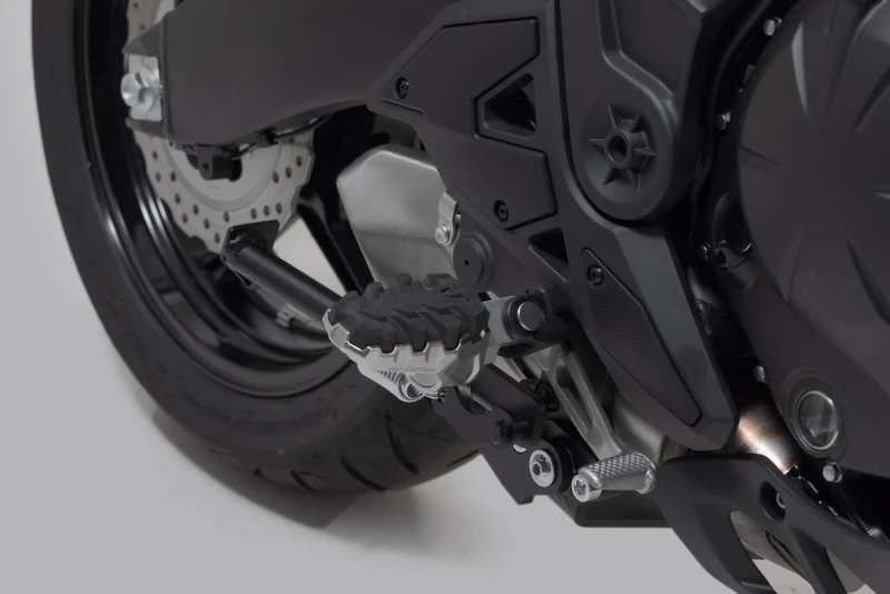 Image of SW-Motech EVO footrest kit - Kawasaki models., black-silver