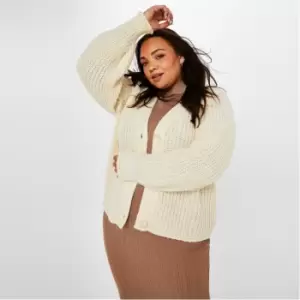 image of Missguided Plus Size Boxy Knit Cardigan - Cream