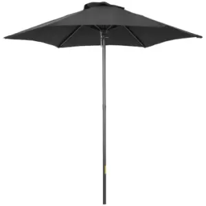 Image of Outsunny 1.96m Parasol Patio Umbrella, Outdoor Sun Shade with 6 Sturdy Ribs for Balcony, Bench, Garden, Black