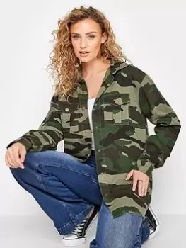 image of Long Tall Sally Utility Jacket - Camo, Green, Size 12, Women