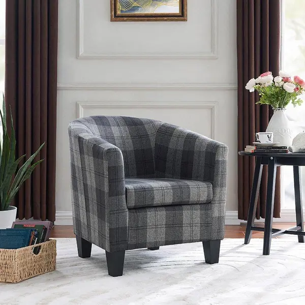 image of Home Detail Canberra Tub Chair Accent Chair With Wooden Legs Multi