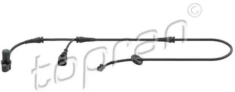 Image of TOPRAN 115 017 ABS Sensor Front Axle Right, with cable Sensor,wheel speed (412)