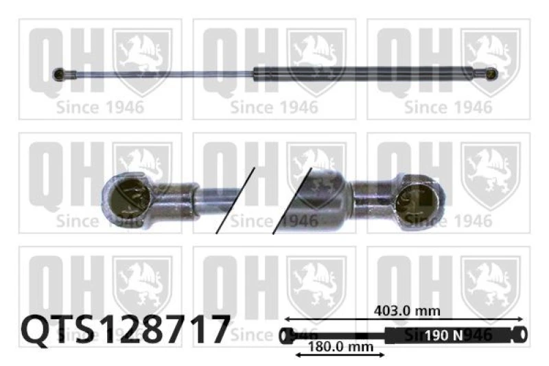 Image of QUINTON HAZELL Tailgate strut QUINTON HAZELL QTS128717