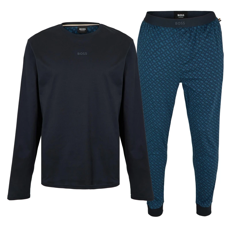 Image of Boss Boss Relax Long Set 10269542 02 Pyjama Mens Dark Blue male S