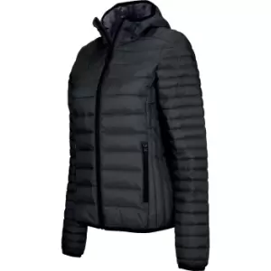 image of Kariban Womens/Ladies Lightweight Hooded Padded Jacket (XL) (Black)