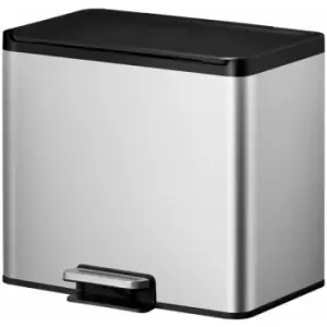 image of EKO - Pedal Bin Essential 2x15 l Matte Silver Silver