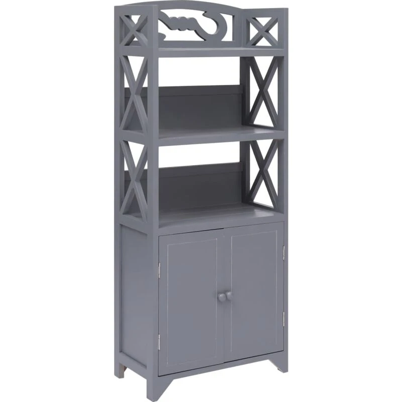 Image of VIDAXL Bathroom Cabinet Grey 46x24x116cm Paulownia Wood Vidaxl 284110
