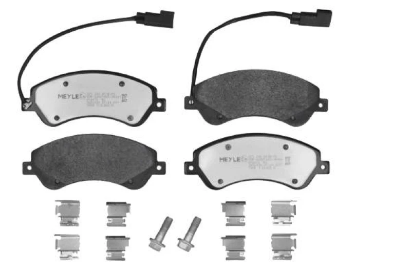 Image of MEYLE 025 244 8518/PD Brake pad set Front Axle, incl. wear warning contact, MEYLE-PD Quality, with anti-squeak plate Brake Pad Set,disc brake (402)