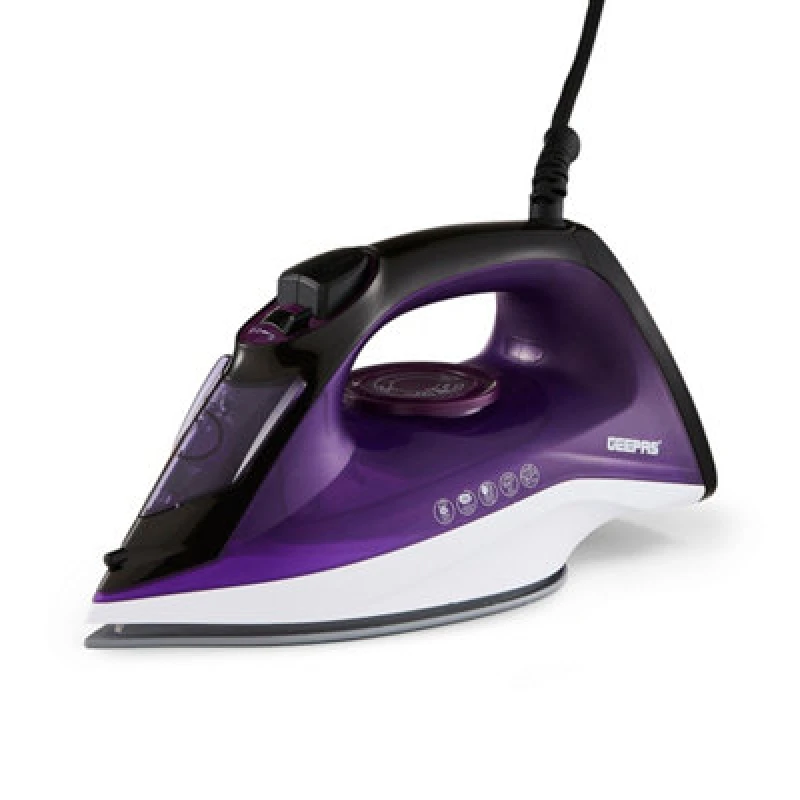 Image of Geepas 2400W Steam Iron Ceramic Soleplate Adjustable Temperature Control Violet unisex