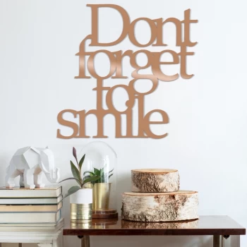 Image of Dont Forget To Sm?le - Copper Copper Decorative Metal Wall Accessory