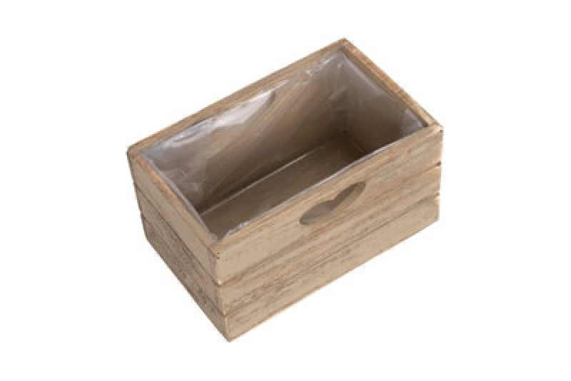 Image of Red Hamper Wb074 Oak Effect Wooden Planter With Plastic Lining
