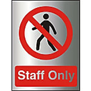 Image of Prohibition Sign Staff Only Acrylic 20 x 15 cm