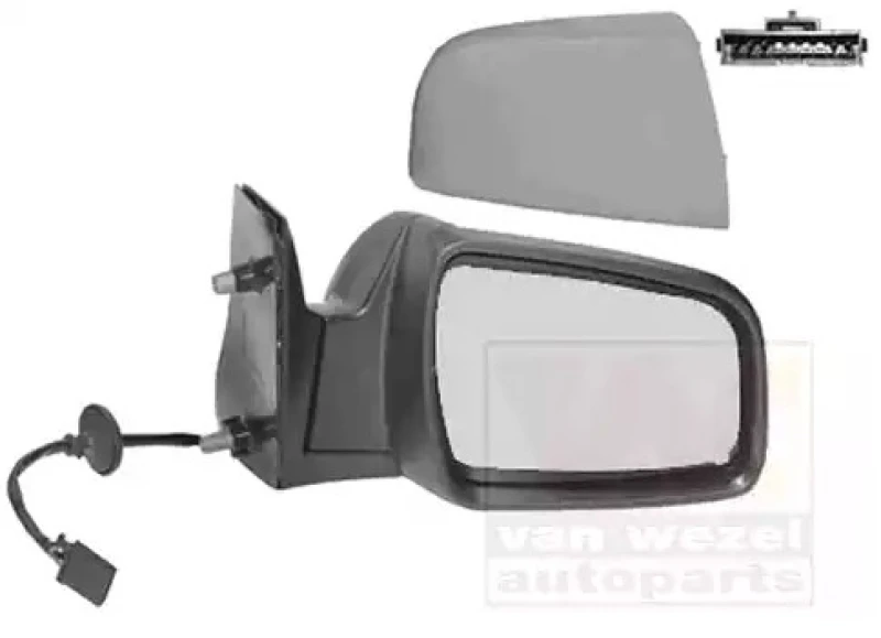 Image of VAN WEZEL 3796808 Wing mirror * HAGUS * Right, Heatable, primed Outside Mirror (50)