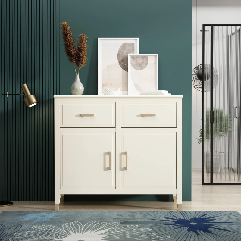 Image of Cabinet Bits Palazzi 2 Door 2 Drawer Sideboard in Off-White Off-White Unisex