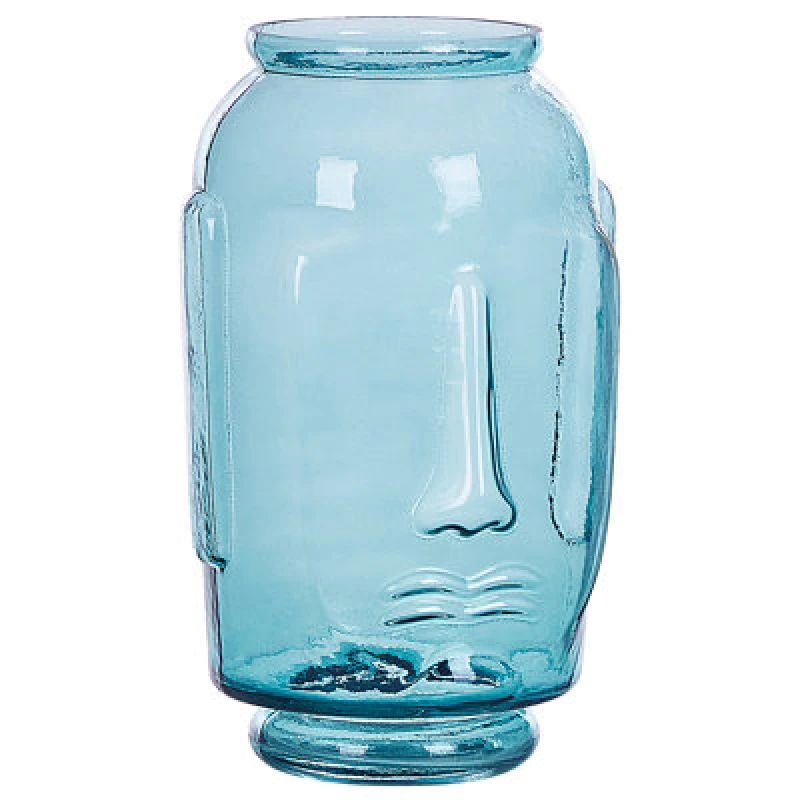 Image of Beliani Decorative Vase Sambar Glass 31cm Blue
