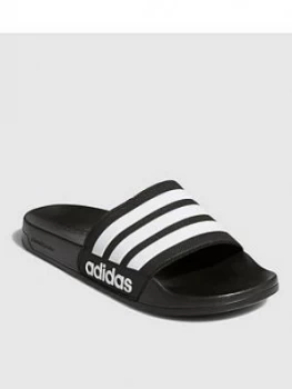 Image of adidas Adilette Shower Slides - Black/White, Size 6, Men