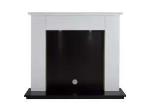 Image of Focal Point Lashenden White & Black Fire Surround Set With Lights Included