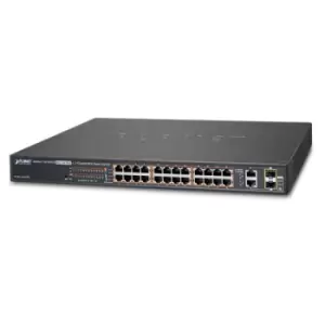 image of FGSW-2624HPS - L2 - Gigabit Ethernet (10/100/1000) - Full duplex - Power over Ethernet (PoE) - Rack mounting - 1U