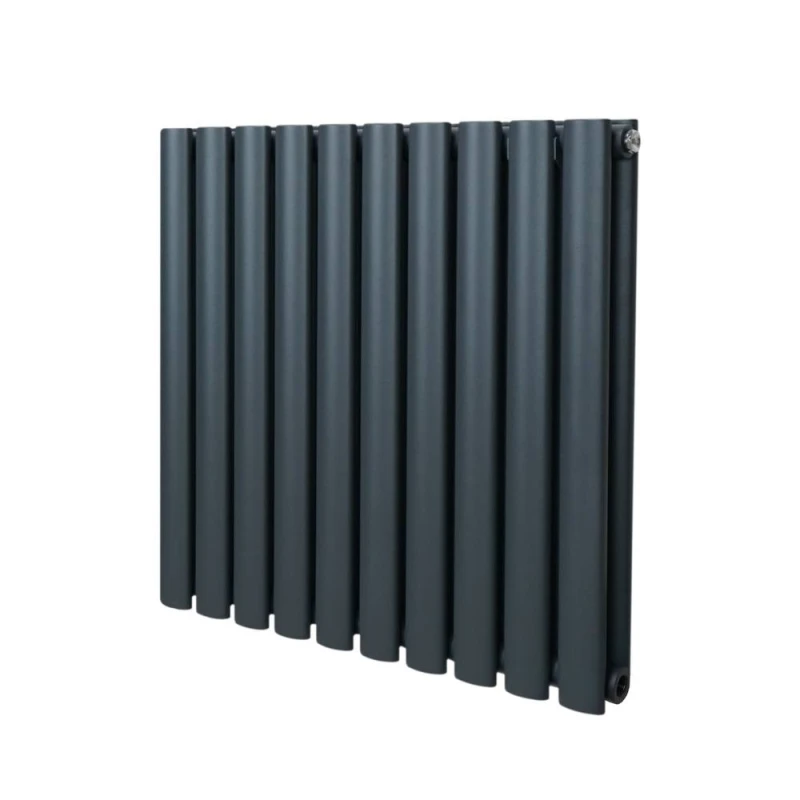 Image of Monstershop Oval Column Radiator - 600Mm X 600Mm - Anthracite Grey 213004