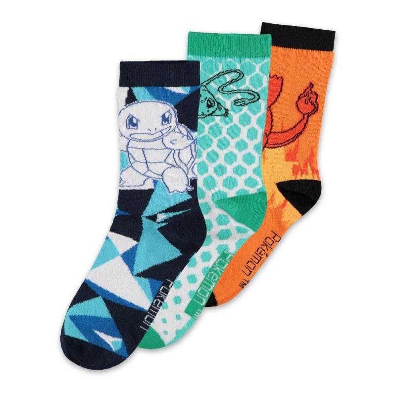 Image of Pokemon Charmander Bulbasaur Squirtle Elements Socks Socks multicolour EU 39-42 Unisex