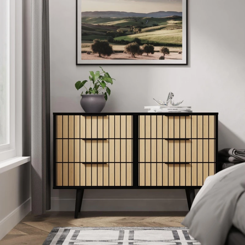 Image of Other Fiji 6 Drawer Chest - Ready Assembled Chest of Drawers Large Black 84291290140