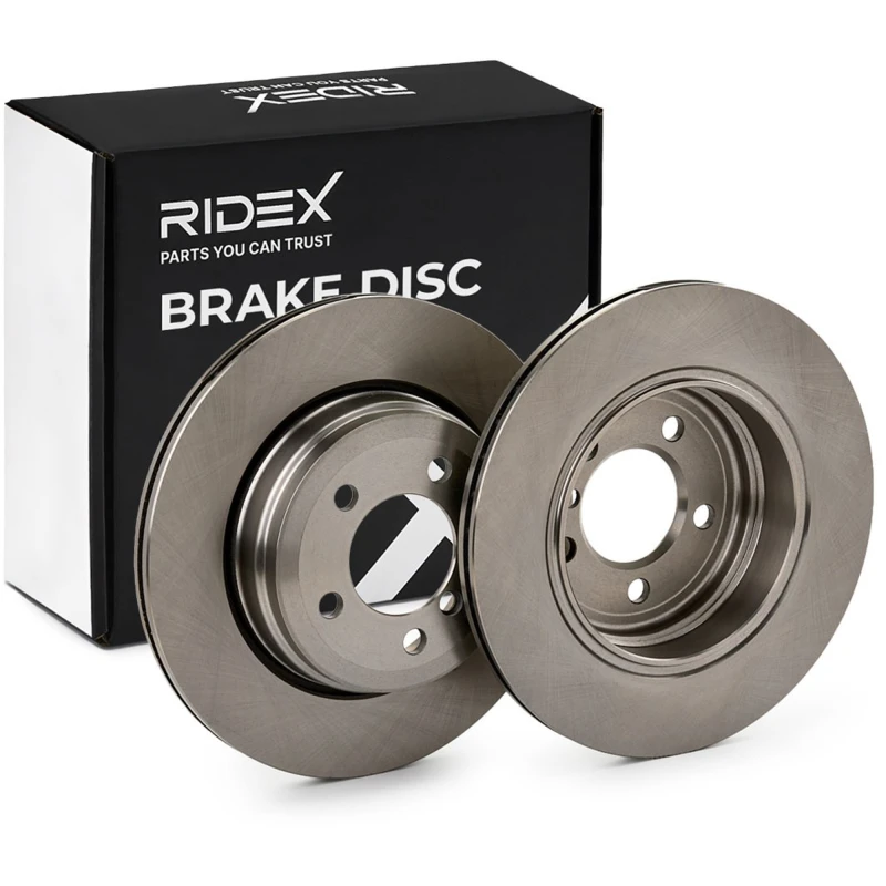 Image of RIDEX 82B1165 Brake disc Rear Axle, Vented, Cast Iron, Uncoated, Untreated, without bolts/screws Cast Iron Brake Disc (82)