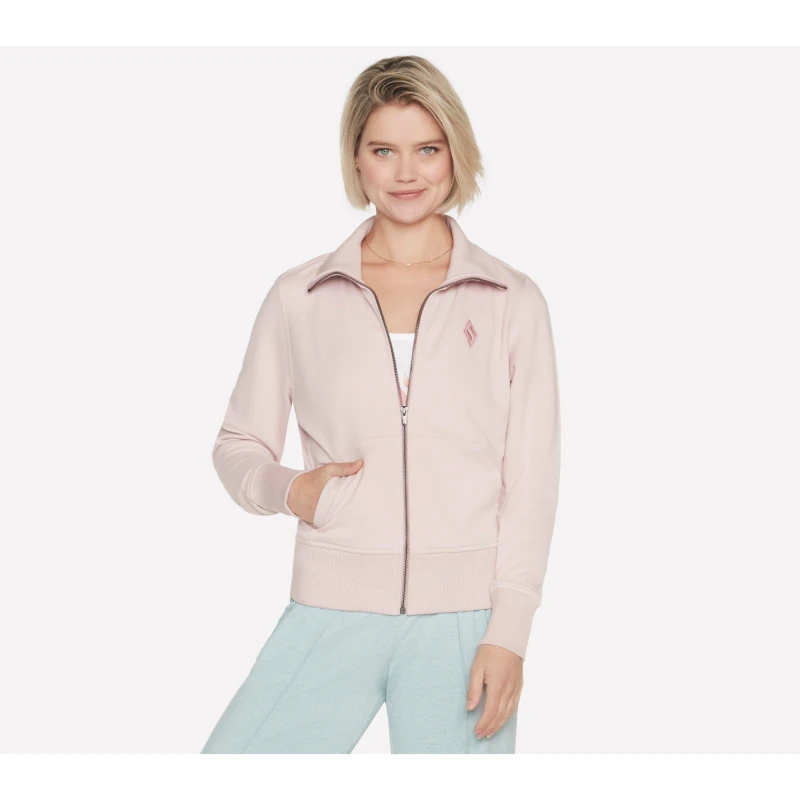 Image of Skechers Womens Diamond Zip Hoodie Light Pink female 8 (XS)