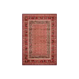 image of Mastercraft Kashqai 4301/300 Rug - 80 x 160cm, Wool - Red/Black/Pink