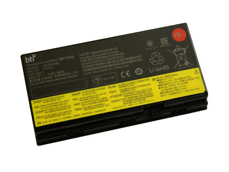 Image of BTI BTI 96Wh 8 cell 4X50K14092 compatible battery for Lenovo THINKPAD P71 20HL THINKPAD P71 20HK THINKPAD P70 20ES THINKPAD P70 20ER THINKPAD P70 4X50