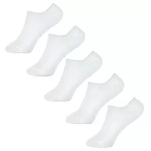 image of Childrens Girls Cotton Rich Invisible Socks (5 Pairs) (4-6 UK) (White)