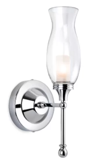 image of Aston 1 Light Bathroom Indoor Wall Light Chrome, Clear Glass IP44, G9