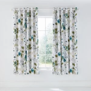 Helena Springfield Blue Cotton Half Panama Neroli Lined Curtains