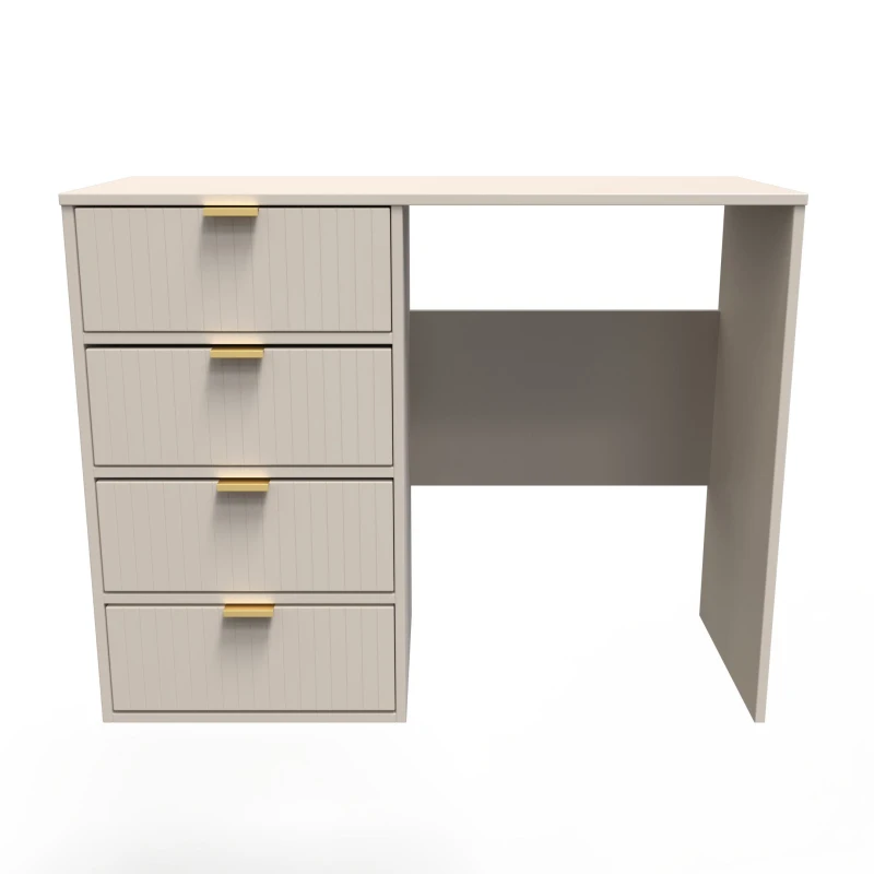 Image of Welcome Furniture Ready Assembled Linear 4 Drawer Vanity In Kashmir Matt, Brown LIF028KMK