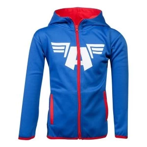 Image of Marvel Comics - Captain America Logo Kid's 122/128 Hoodie - Blue/Red