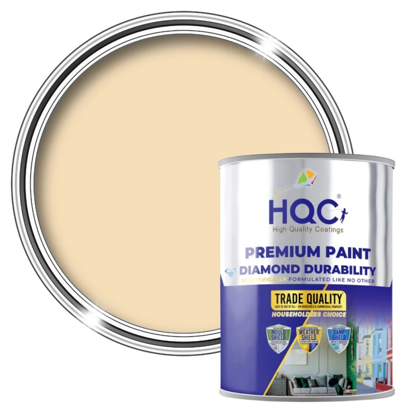 Image of HQC PAINTS Barn Paint - 5L - Best Exterior Wood Paint for Barns, Fences & Gates in Light Beige Light Beige Unisex 5L