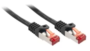 image of Lindy Cat.6 S/FTP 0.5m networking cable Black Cat6 S/FTP (S-STP)