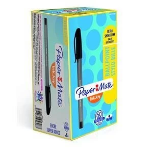 image of Original Paper Mate InkJoy 100 Ballpoint Pen Black Pack of 50 Pens