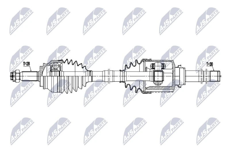 Image of NTY NPW-MS-118 Drive shaft Automatic Transmission, Front Axle Right Drive Shaft (13)