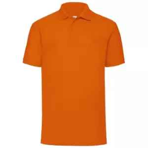 Image of Fruit Of The Loom Mens 65/35 Pique Short Sleeve Polo Shirt (3XL) (Orange)