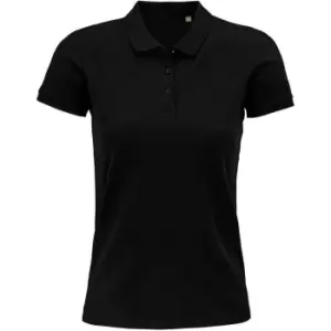 Image of SOLS Womens/Ladies Planet Organic Polo Shirt (M) (Black)