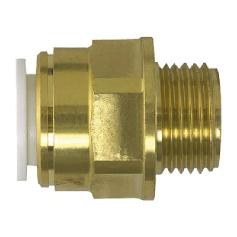 Image of John Guest Speedfit 15mm X 1/2 Brass Coupler - Pack Of 2 For Quick Connections