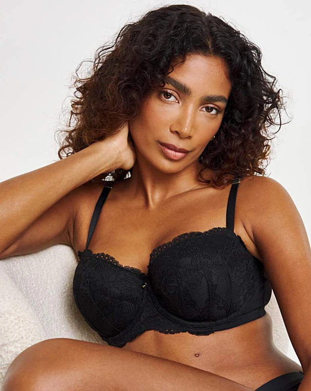Image of Ann Summers Ann Summers Sexy Lace Balcony Bra Black - Ann Summers - Size: 36D Black Female 36D BB50207