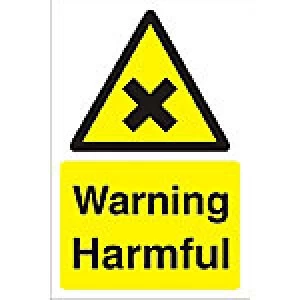 Image of Warning Sign Harmful Fluted Board 60 x 40 cm