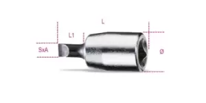 image of Beta Tools 900 LP 1/4" Sq Dr Slotted/Flat Bit Socket Driver 0.8 x 4mm 009000605