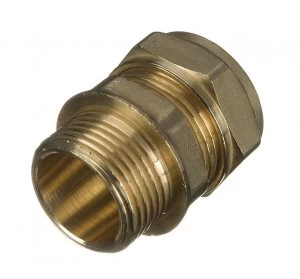 Image of Wickes Brass Compression Male Iron Coupler - 15mm x 3/4in