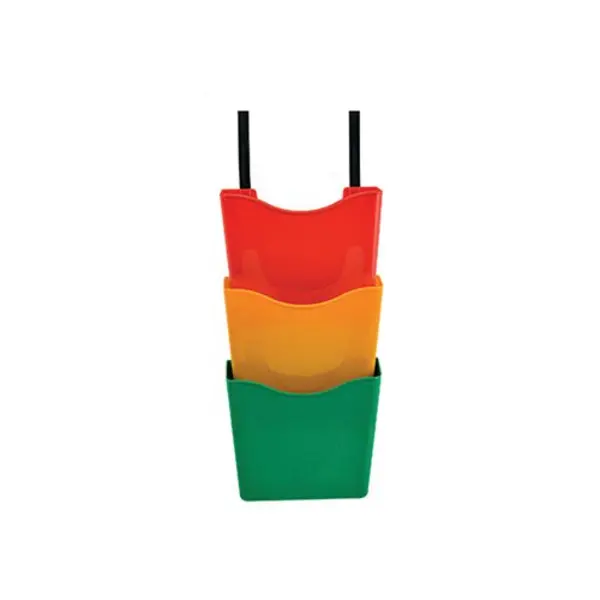 Image of Deflecto x3 Portrait Wall Pocket + Bracket Red/Yellow/Green CP081YTRYG