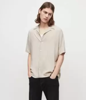 Image of AllSaints Mens Venice Shirt, Clifftop Taupe, Size: M