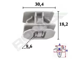 image of ROMIX Clip, trim-/protection strip FORD C70619 5234172,W716350S300